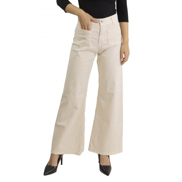 Pantalone palazzo tinta unita con tasche frontali Please